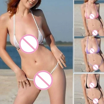 Ženske Seksi Micro Mini Tangice Bikini Perilo G-String Modrc Kopalke Sleepwear Visoke Kakovosti Kopalke 0