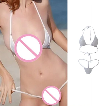Ženske Seksi Micro Mini Tangice Bikini Perilo G-String Modrc Kopalke Sleepwear Visoke Kakovosti Kopalke 4