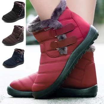 Ženske Škornji Nepremočljiv Sneg Škornji Ženski Plišastih Zimski Škornji Ženske Toplo Gleženj Botas Mujer Zimske Čevlje, Ženska, Plus Velikost 43 bota